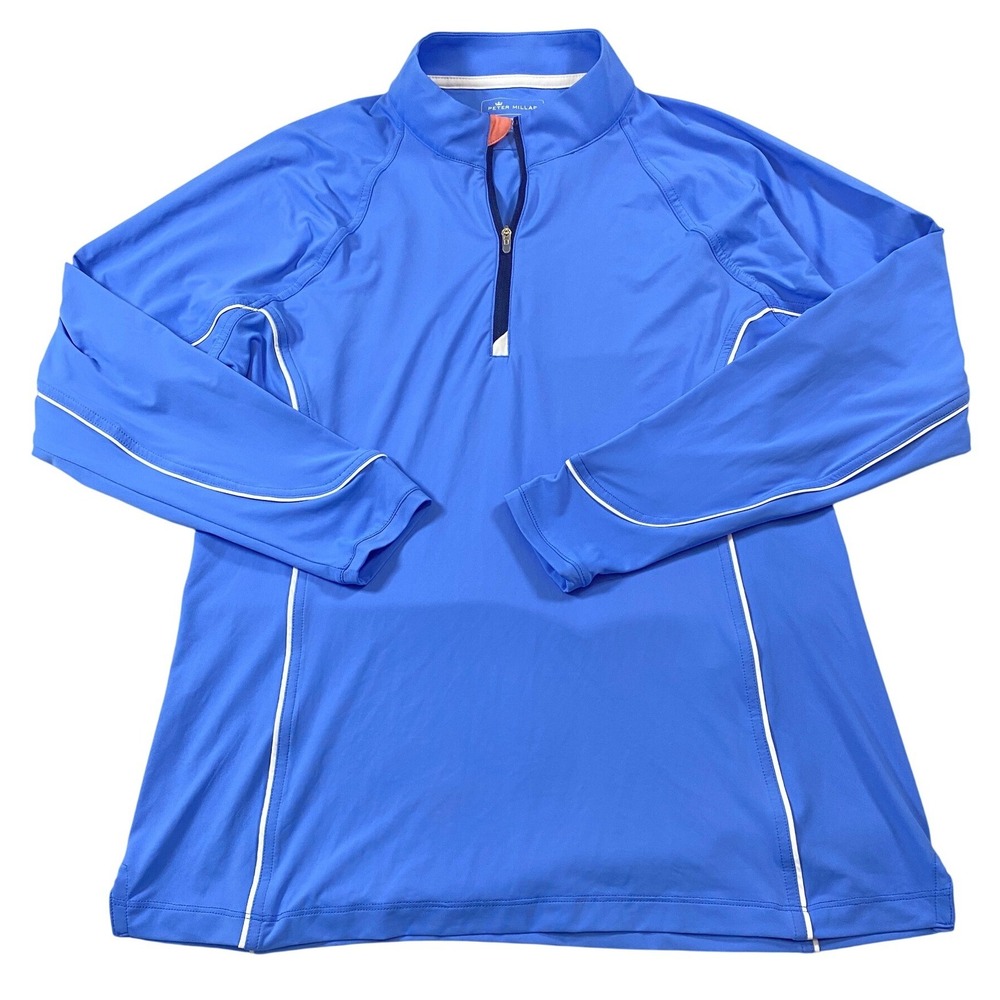 Peter Millar Blue Quarter Zip Pullover UPF 50+ Sun Protection Women's Large L - Picture 2 of 12